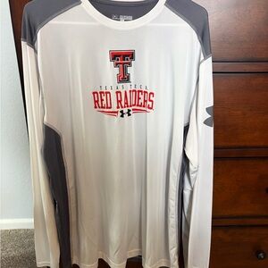 Texas Tech Under Armour Men's White and Gray Long Sleeve Tee